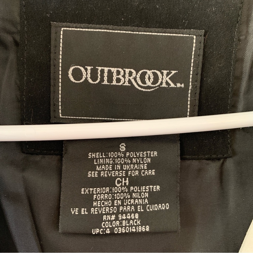 Black Spring Jacket Size Small Removable Hood Outbrook Mid Length Long Sleeve - Picture 4 of 7